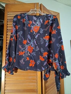 Madewell Silk Wrap Top M